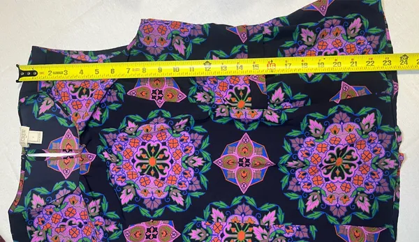J. Crew Navy Colorful Damask Mirror Image Peplum Hem Top Tank Blouse Size 2 - Image 8