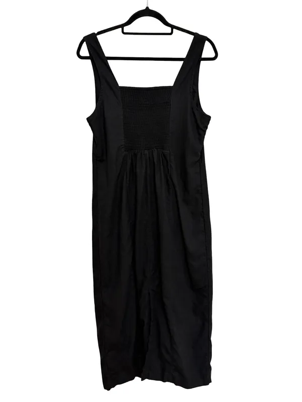 Old Navy Linen Blend Sleeveless Square Neck Midi Dress in Black - Size L - Image 5