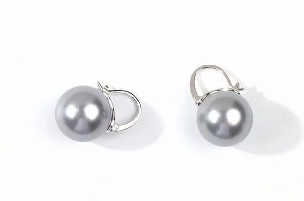New Fashion Simple Grey Pearl Dangle Drop Earrings For Women - Image 2