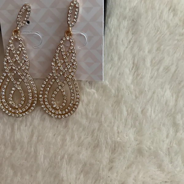 D’Bello rhinestone Drop Earrings Gold - Image 3