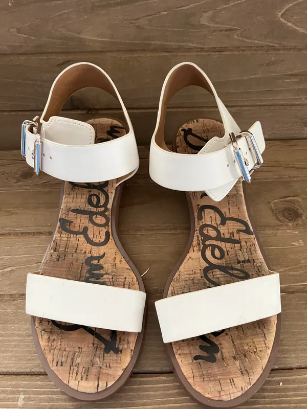 Sam Edelman Trixie Gold Heel Ivory Colored Sandals size 7 - Image 2