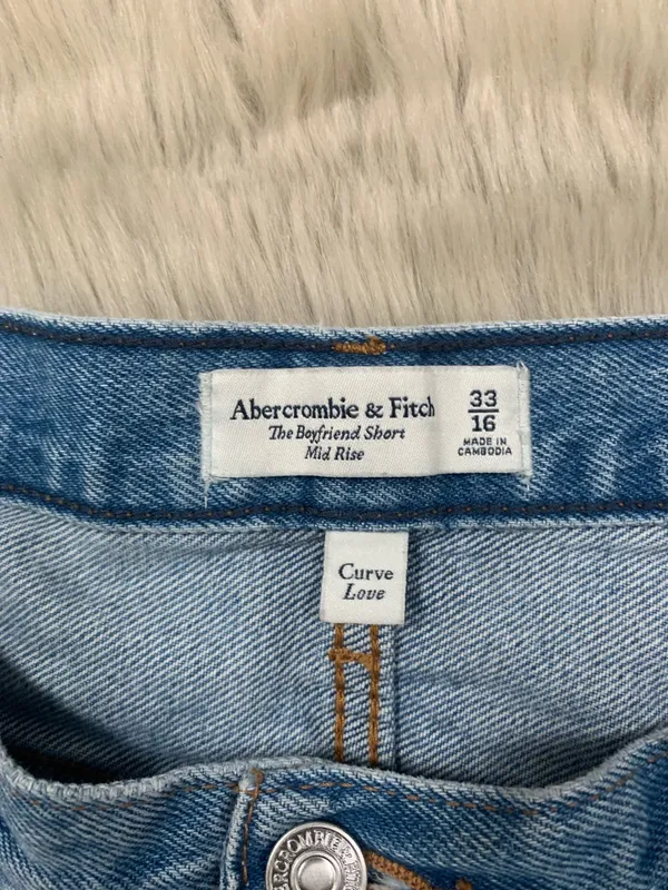 Abercrombie & Fitch Curve Love Boyfriend Short Mid Rise Distressed 33/16 - Image 3