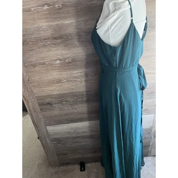 Birdy Grey Dress Formal Women Size Small Green Cindy Wrap Chiffon Prom Wedding - Image 7