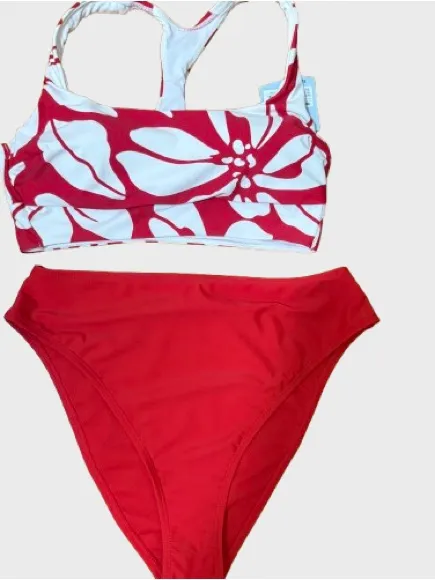 Red Floral Two-Piece Bikini Set - mixed Brand - Image 2