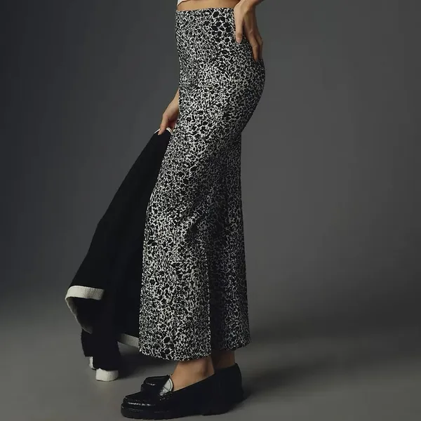 Maeve The Margot Kick Flare Cropped Pants Women’s X-Small Black White Floral - Image 8