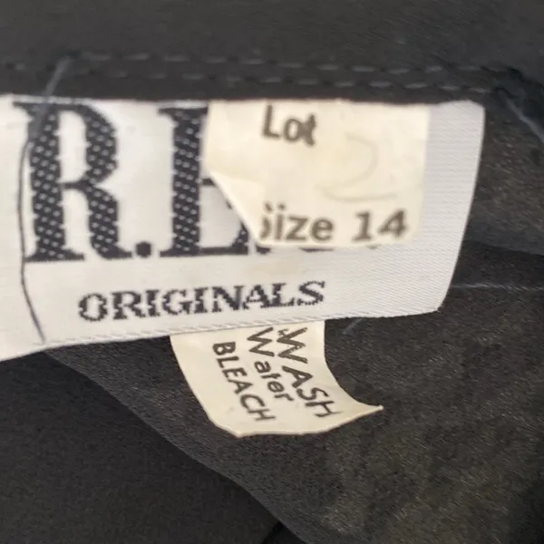 Vintage R.E.O. Originals 70's Black sheer dress with Lace Size 14 Retro preppy - Image 6