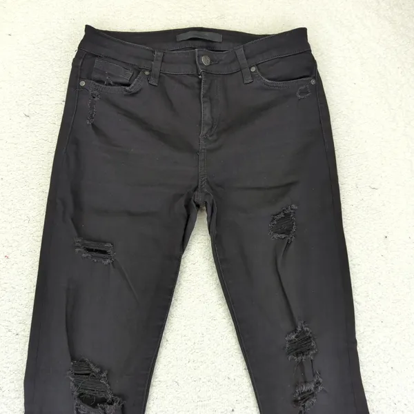 Joe's Jeans The Icon Mid Rise Skinny Ankle Black‎ Distressed Ripped Womens 29 - Image 3