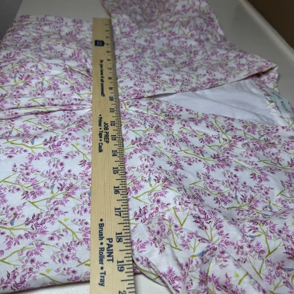 Brooke Wright Floral Kaftan Dress Womens Medium Pink Purple Cotton Linen Maxi‎ - Image 6