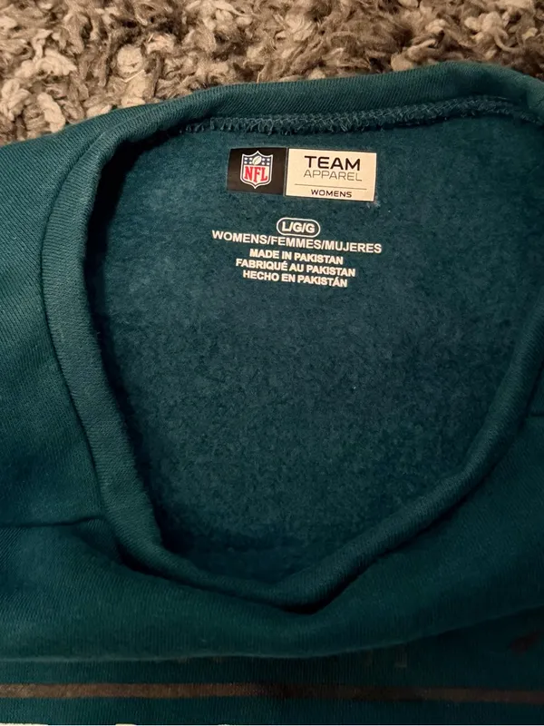 NFL Teal Philadelphia Eagles Pullover Sweatshirt with White Logo - Image 3