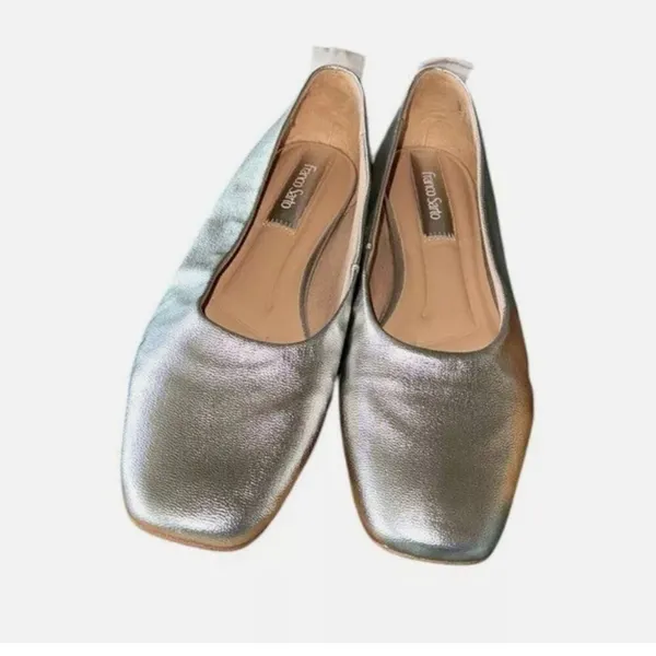 NEW Franco Sarto Women's Vana Snip Toe Ballet Flats Color:Silver SZ-9 - Image 6