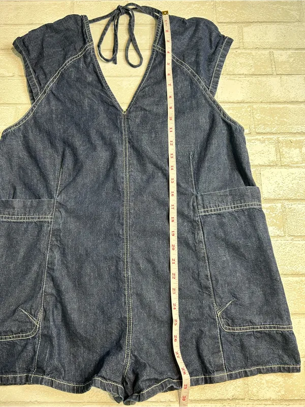We The Free - Free Fall Denim Romper Shorts - Size XS - Image 7
