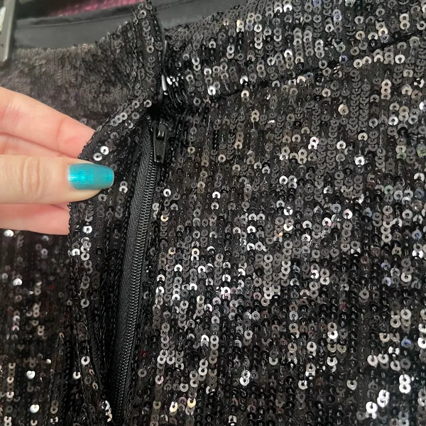 Express Sequin Wide Leg Pants Large XL Black New Years Fancy Dressy Formal Ankle - Image 5