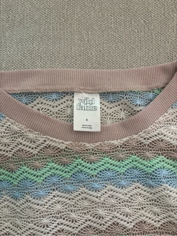 Wild Fable Target Sheer Crochet Cropped top - Image 3