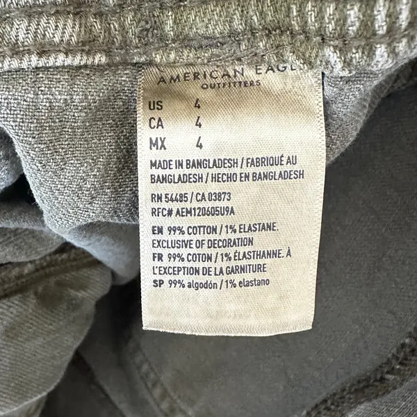American Eagle Army Green Mid-Rise Shorts with a Tie Waistband, Stretch, Size 4 - Image 12