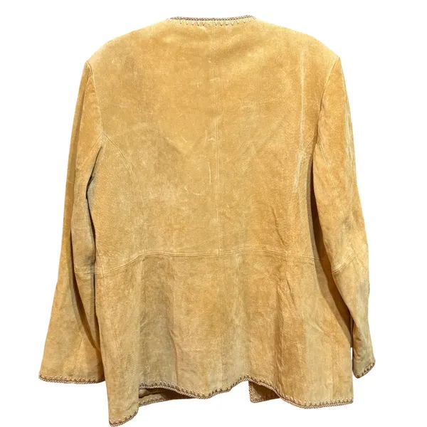 Terry Lewis Classic Luxuries Suede‎ Leather Pant Suit Blazer Set Camel Tan Sz L - Image 9
