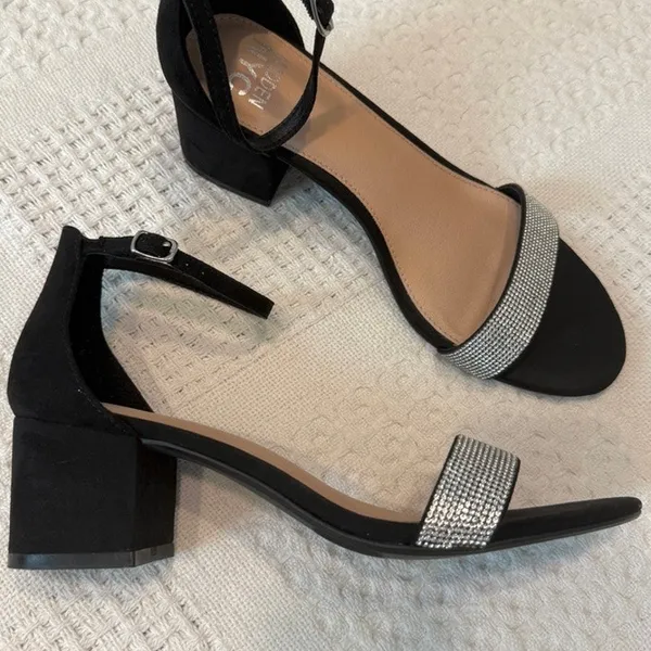 Madden NYC 9.5 Illie City embellished ankle strap block heel sandal 2970 - Image 9
