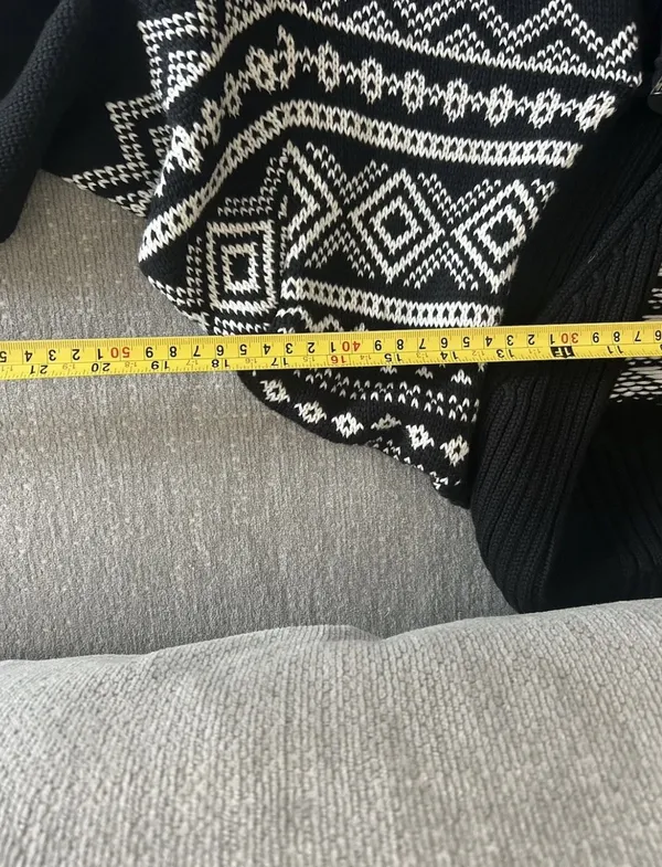 Vtg Lauren Ralph Lauren Knitted Fair Isle Sweater L Fisherman Black Nordic - Image 10