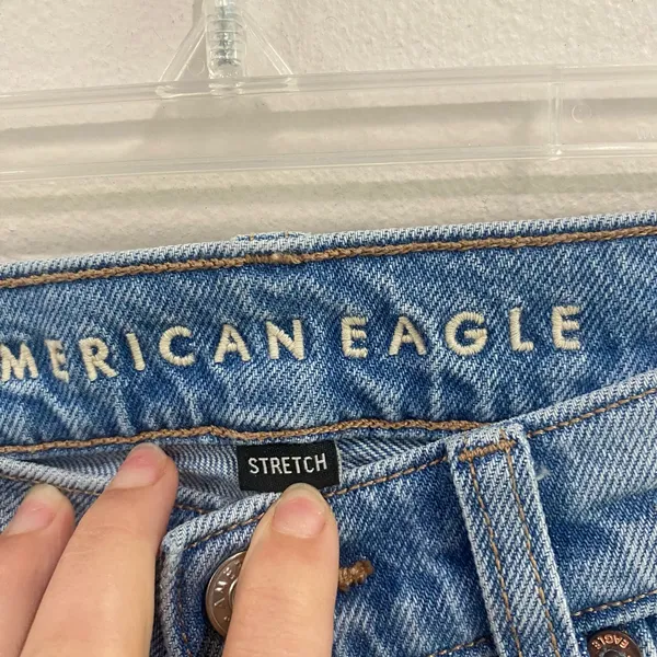 American Eagle Jeans Blue 90's‎ Low Rise Skinny Kick Distressed Sz 00 - Image 5
