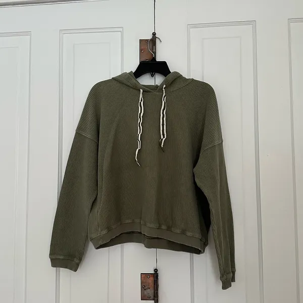 Aerie New Love Cropped Fit Corded Hoodie • Size L - Image 3