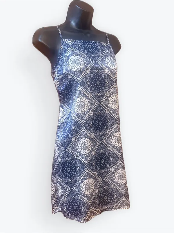 Birch and Stone Navy Tile-Print Spaghetti Strap Mini Dress - Image 2