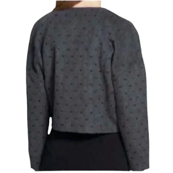 Chelsea28 Gray Crop Open Front Wool Blend Jacket (Size Large) - Image 3