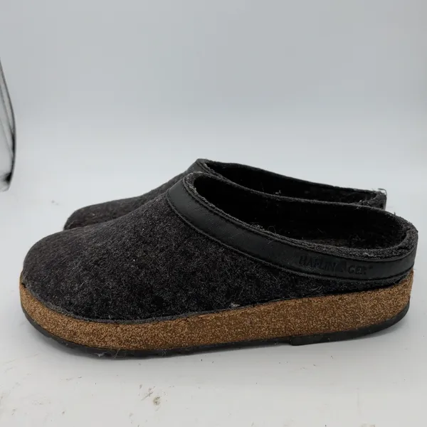 Haflinger Grizzly Wool Clogs Charcoal Gray Felt Slip On Shoes EU 39 Womens 8-8.5 - Image 2