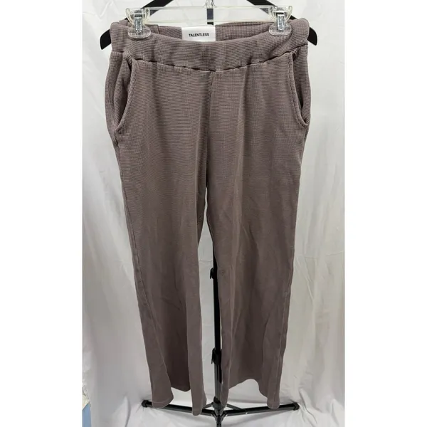 TALENTLESS Women's Medium Waffle Casual Neutral‎ Lounge Pants in Porcini - Image 4