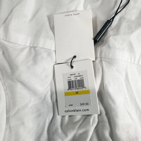 Calvin Klein White Sleeveless Button Front Collared Top Blouse Size Medium NWT - Image 7