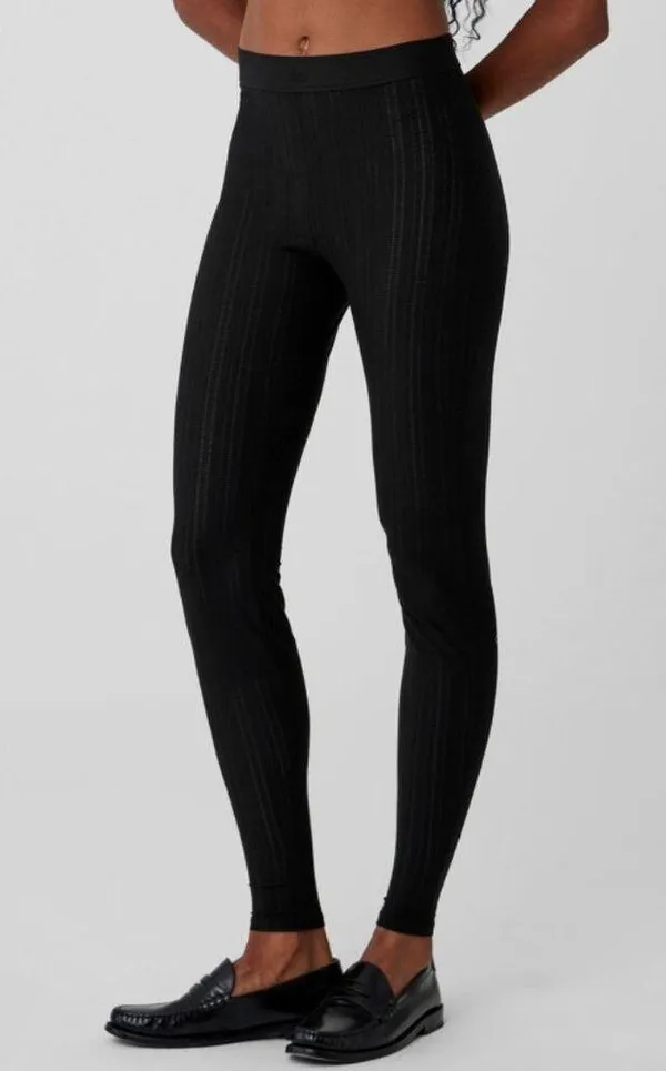 NEW Alo High-Waist Euphoria Leggings Black Mesh Sheer See-Through Transparent S - Image 4