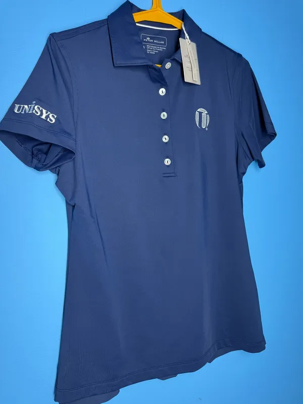 New Peter Millar Women's Navy Blue Sun Protection Performance Golf Polo - Image 15