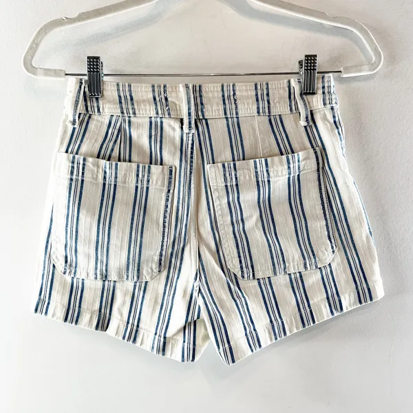 Universal Threads High Rise Striped Patch Pocket Sailor Shorts White Blue 2 - Image 4