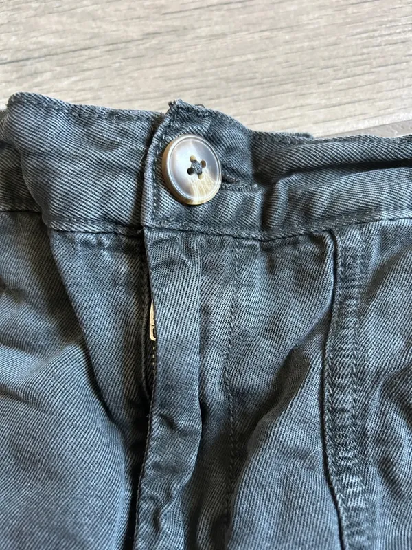 aerie Black Frayed Hem Denim-Style Shorts - Image 4