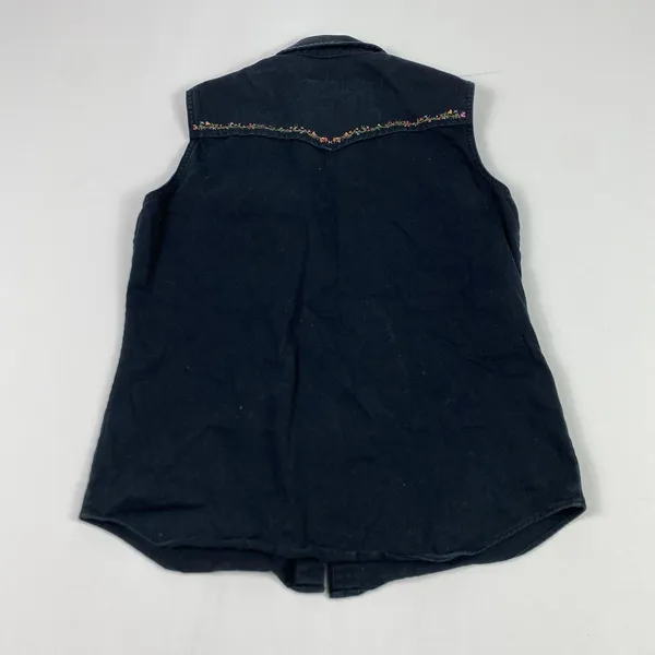 Vintage‎ Banana Republic Vest Womens Large Western Pearl Snap Embroidered Floral - Image 9