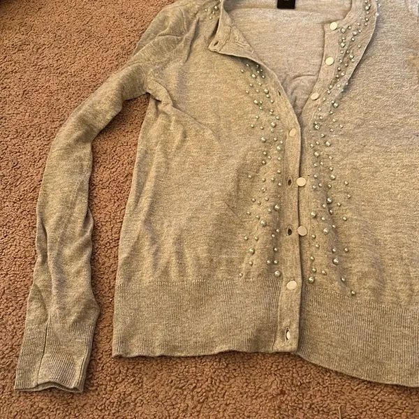 ‎Ann Taylor xs grey cardigan - Image 5