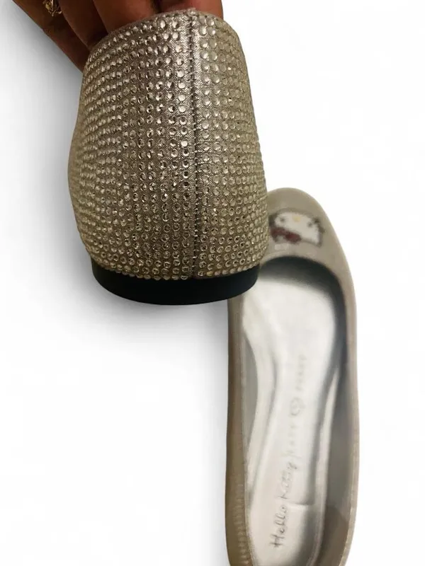 NWOB Katy Perry x Hello Kitty Crystal Ballet Flats Silver Rhinestone Shoes sz 9 - Image 7