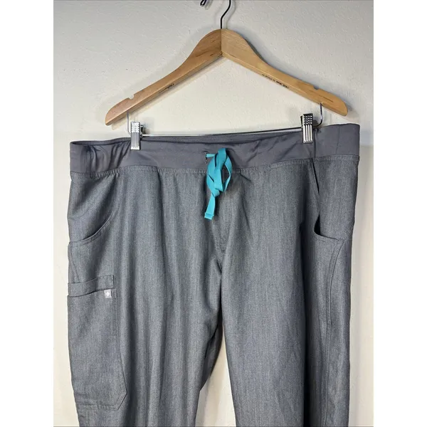 FIGS Womens Kade Cargo Pull On Nursing Medical Scrub Pants XXL P Graphite Gray - Image 3