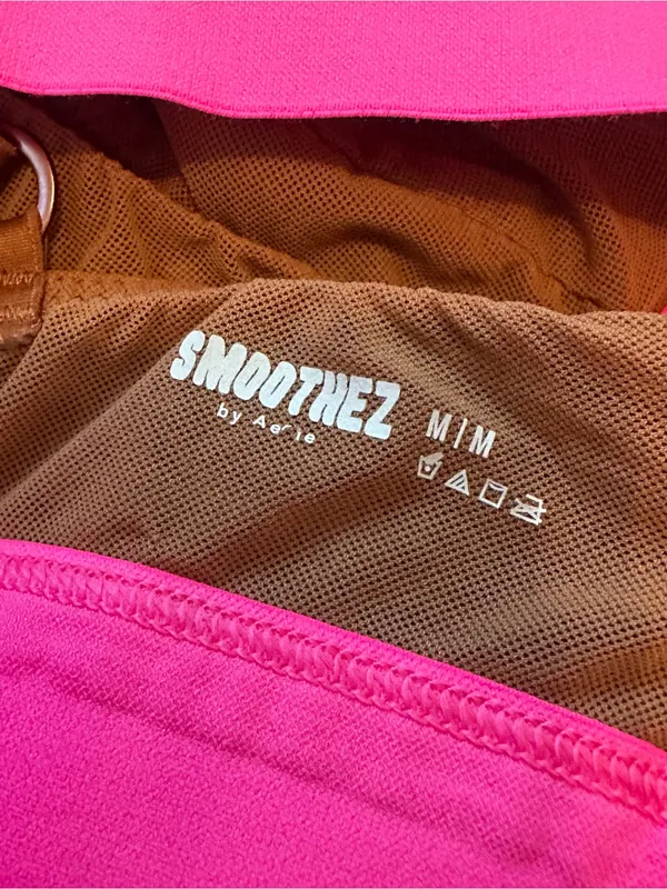 Aerie Smoothez Bralette Seamless Size Medium Tan Hot Pink Casual Loungewear - Image 5