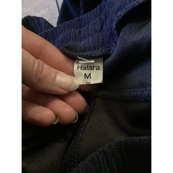 Halara NWOT Navy Blue Corduroy Wide Leg Pants High Rise Trousers Women Med Tall - Image 6