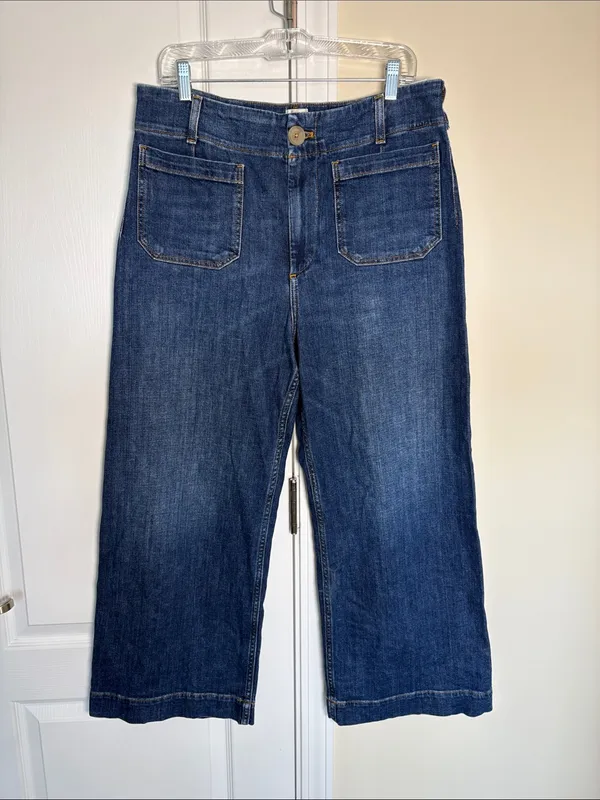 Maeve Colette High-Rise Wide-Leg Cropped Jeans - Mini Fern Wash 31 - Image 4