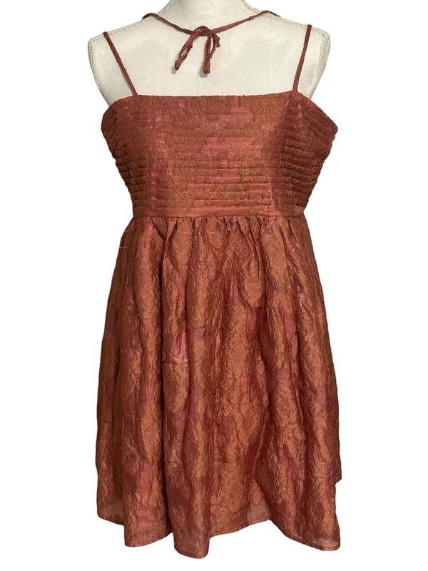 Altar’d State Rusty Rose Textured Floral Mini Dress NWT - Image 4