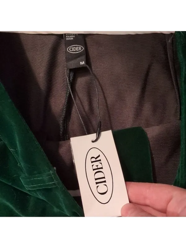 Cider Emerald Green Velour Viscose Blend Pants Size Medium. - Image 3