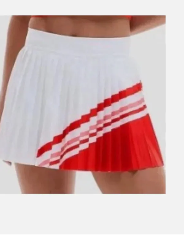 NWT $89 Athleta Women Skort Match Point Pleated Color Block XS Red White - Image 4