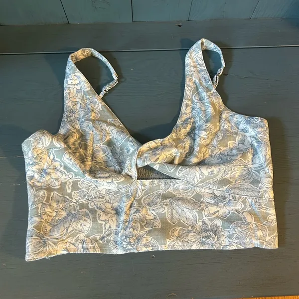 NWOT Abercrombie & Fitch Floral Linen Crop Top | Size Large - Image 6