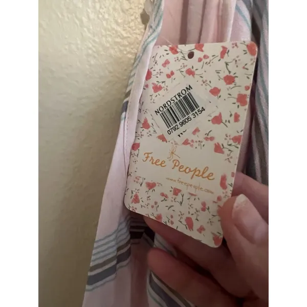 FREE PEOPLE Size S‎ Psychedelic Summer Tank Top Pink Ivory Combo - Image 3