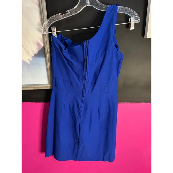 Ruby Rox Royal Blue One‎ Shoulder Ruffle Mini Cocktail Dress Size 9 - Image 7