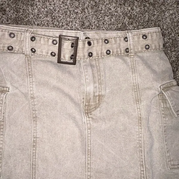 Sincerely Jules Tan Cargo Denim Skirt Women's Size 9/28 Utility Mini Skirt - Image 8
