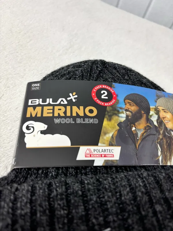 Bula‎ Merino Wool Polartec Fleece Band Liner Unisex Rib Knit Beanie Set of 2 - Image 7