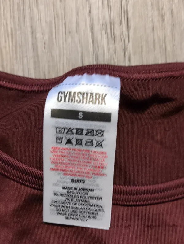 Gymshark Baked Maroon Sweat Seamless Midi Tank Size Small - Image 3