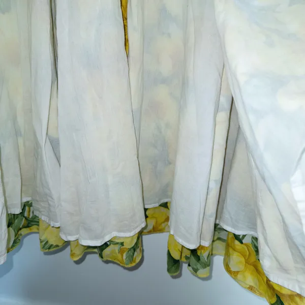 Carla Rockmore Collection Yellow Floral 100% Cotton Printed Shirtdress Large - Image 8