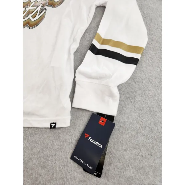 National Football League Women's Small New Orleans Saints Striped Retro‎ Football Long Sleeve T-Shirt - Image 2